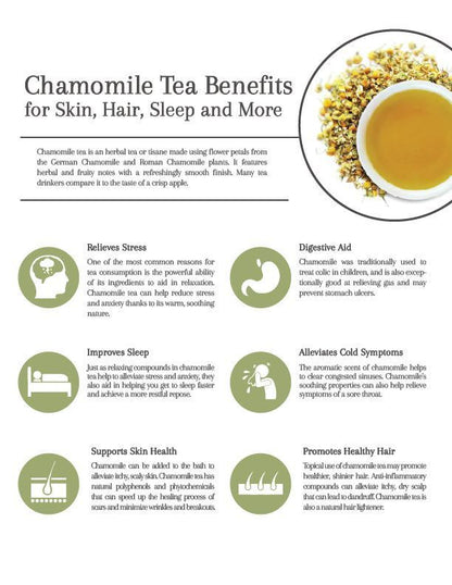Destress your mind and help relax with this gentle Chamomile tea